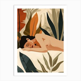 Woman Laying In A Jungle, Nude Series Art Print
