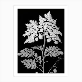 Meadowsweet Leaf Linocut 2 Art Print