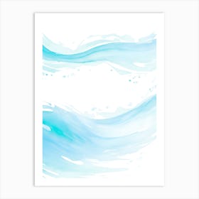 Blue Ocean Wave Watercolor Vertical Composition 107 Art Print