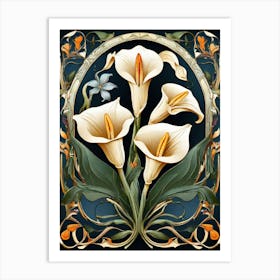 Default Stylized Colorful Design Of Arum Lilies In Art Nouveau 1 (1) Art Print