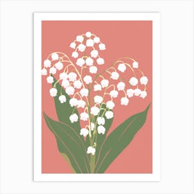 Lilies Of The Valley Flower Big Bold Illustration 4 Art Print