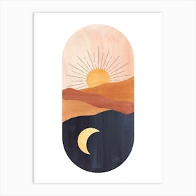 Day and night In The Desert Art Print