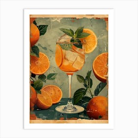 Oranges In A Glass 8 Art Print