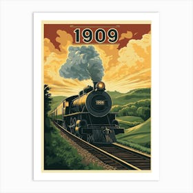 Aihrgdesign A Vintage Travel Poster Of A Powerful Steam Locom 4d27eddd F662 4547 Bc51 5f25e9b178dd 3 Art Print