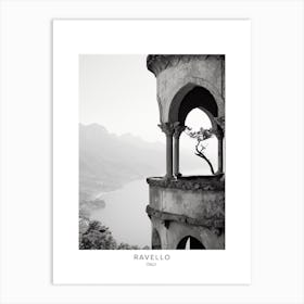 Poster Of Ravello, Italy, Black And White Analogue Photography 4 Art Print