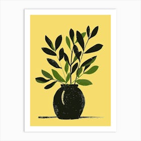 Zz Plant Minimalist Illustration 14 Art Print