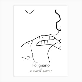 Folignano,Italy Minimalist Map Poster