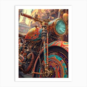 Vintage Colorful Scooter 7 Art Print