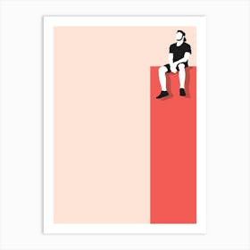 Man Sitting On A Cliff Art Print