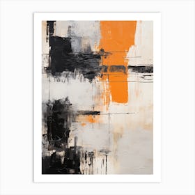 Abstract Black and Orange Art Print