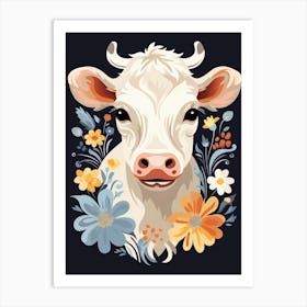 Baby Animal Illustration  Cow 3 Art Print