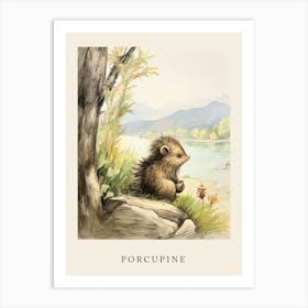 Beatrix Potter Inspired  Animal Watercolour Porcupine 1 Art Print