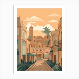 Casablanca Morocco Travel Illustration 2 Art Print