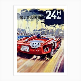 Old Timer Car On The Race, France Art Print