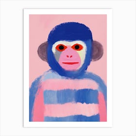 Playful Illustration Of Monkey For Kids Room 3 Art Print