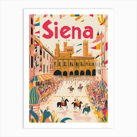 Aihrgdesign A 1970s Inspired Travel Poster For Siena Depictin 998f1b35 741d 4d01 B9d1 8ee2540bb915 1 Art Print