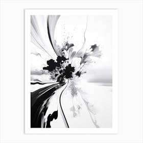 Serenity Abstract Black And White 1 Art Print