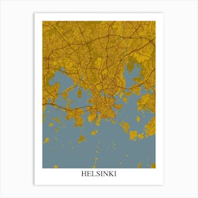 Helsinki Yellow Blue Art Print