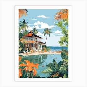 Radisson Beach, Bali, Indonesia, Matisse And Rousseau Style 2 Art Print
