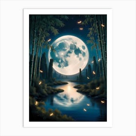 Full Moon In The Forest 9 Art Print