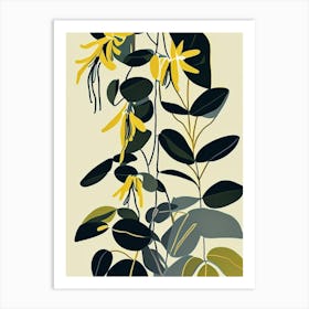 Fringed Loosestrife Wildflower Modern Muted Colours Art Print