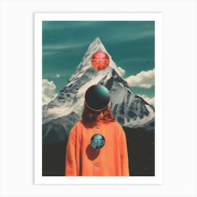 Cosmic surrealistic portrait Art Print