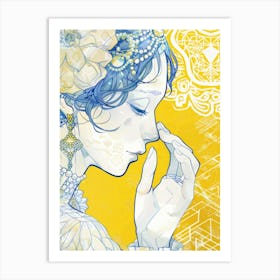 Girl With Pearls Art Print