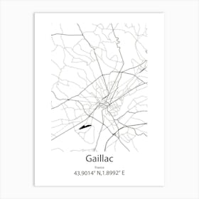 Gaillac,France Minimalist Map Art Print