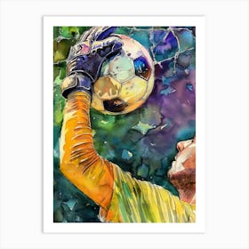 Football Player Watercolor Art (2) Art Print