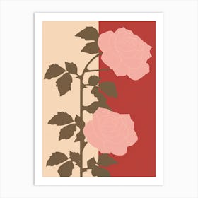 Roses Flower Big Bold Illustration 3 Art Print