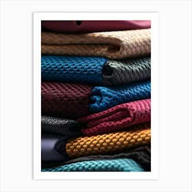 Pile Of Colorful Cloths Art Print