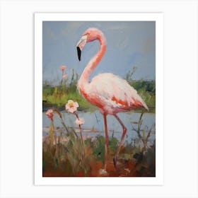 Bird Painting Greater Flamingo 3 Art Print