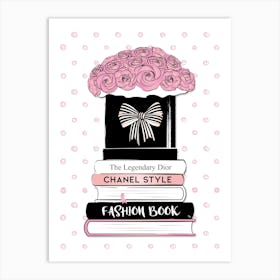 Pink Roses and fashion Books Art Print