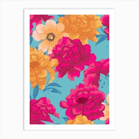 Floral Hand Drawn Pattern Art Print