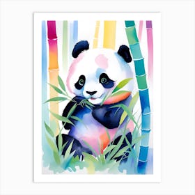 Panda BearIn Bamboo Forest Art Print