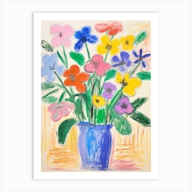 Flower Painting Fauvist Style Periwinkle 1 Art Print