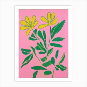 Pink and yellow Flowers Art Print