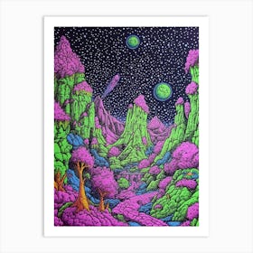 Psychedelic Landscape 1 Art Print