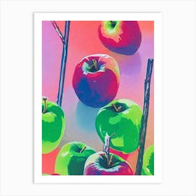 Apple Risograph Retro Poster Fruit Art Print