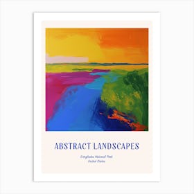 Colourful Abstract Everglades National Park Usa 2 Poster Blue Art Print