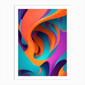 Abstract Colorful Waves Vertical Composition 44 Art Print