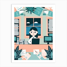 Office Worker Art Print