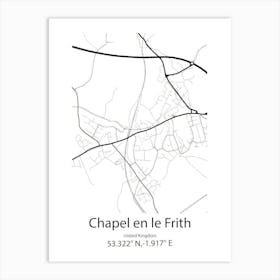 Chapel En Le Frith,United Kingdom Minimalist Map Art Print