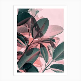 Abstract Pink Leaves Art Print