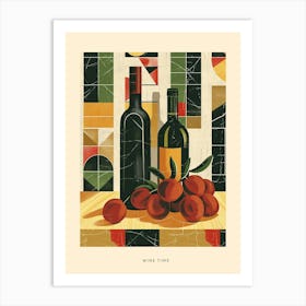 Wine Time Art Deco Poster Art Print