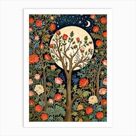 William Morris Moon And Roses Art Print