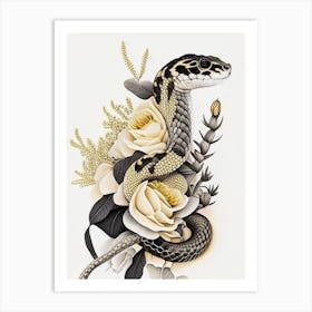 Mojave Rattlesnake Gold And Black Art Print
