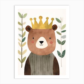 Little Brown Bear 5 Wearing A Crown Art Print