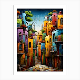 "Urban Mosaic: Vibrant Tapestry of City Streets" Art Print