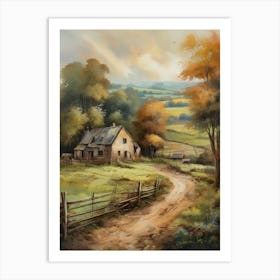 Printable Wall Art, Vintage Landscape, Farmhouse Wall Decorations, Vintage Landscape Oil Painting.5 1 Art Print